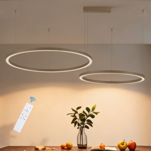 Brilagi - Lustru LED reglabil suspendat pe cablu PORTOFINO LED/98W/230V bej + telecomandă