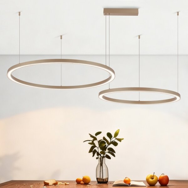 Brilagi - Lustru LED reglabil suspendat pe cablu PORTOFINO LED/98W/230V bej + telecomandă