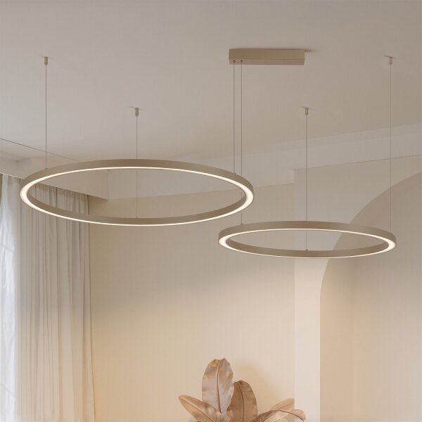 Brilagi - Lustru LED reglabil suspendat pe cablu PORTOFINO LED/98W/230V bej + telecomandă