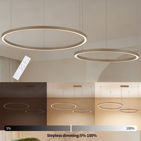 Brilagi - Lustru LED reglabil suspendat pe cablu PORTOFINO LED/98W/230V bej + telecomandă