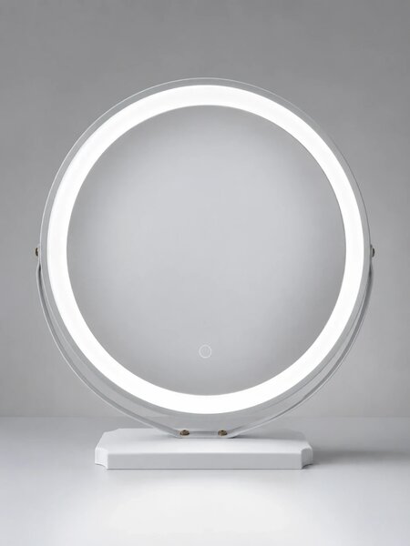 RESIGILAT- Oglindă Cosmetică LED Premium cu Control Touch și Rotire 360°, Alb