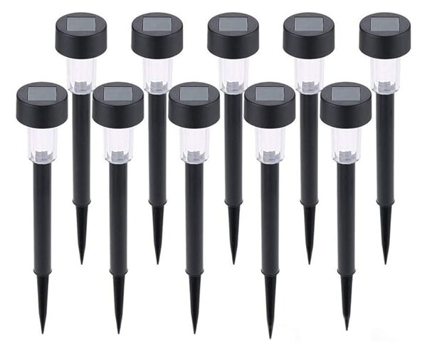 Set 20 x lampa solara de gradina, 30 cm, Negru
