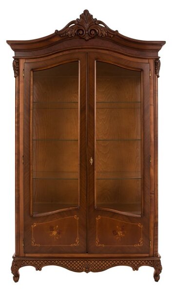 Vitrină lemn masiv 2 uși Edward, 113 × 56 × 221 cm