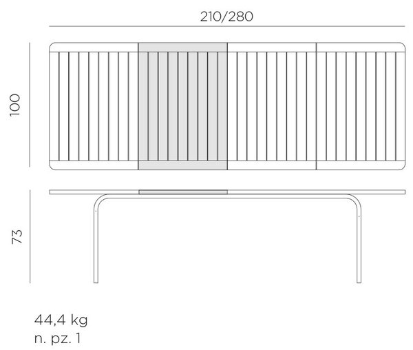 Masa Exterior Nardi - Alloro 210cm Extensibila