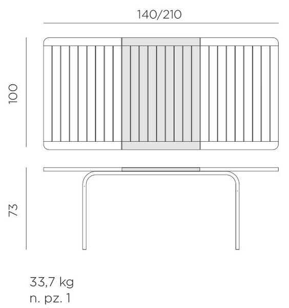 Masa Exterior Nardi - Alloro 140cm Extensibila