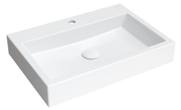 Omnires M+ lavoar 60x42 cm dreptunghiular de blat alb luciu THASOS600BP