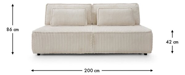 Canapea lemn masiv Komma, 200 × 112 × 86 cm