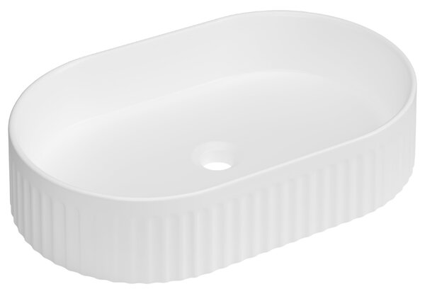 Invena Glamour lavoar 50x32 cm ovale de blat alb luciu CE-63-W01