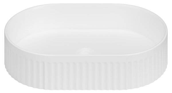 Invena Glamour lavoar 50x32 cm ovale de blat alb luciu CE-63-W01