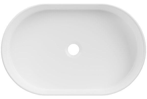 Invena Glamour lavoar 50x32 cm ovale de blat alb luciu CE-63-W01