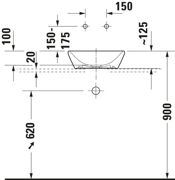 Duravit D-Neo lavoar 40x40 cm pătrat de blat alb luciu 2397400070