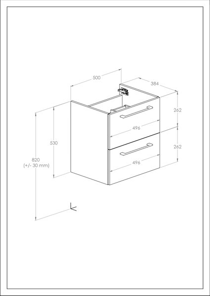 Roca Roma Compact dulap 50x38.4x53 cm sub chiuveta pe perete stejar A857951808