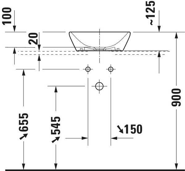 Duravit D-Neo lavoar 40x40 cm pătrat de blat alb luciu 2397400070