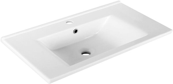 Aqualine Zuno lavoar 75x45 cm dreptunghiular clasică-mobilier alb luciu 9075