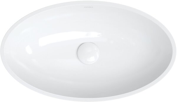 Omnires M+ lavoar 60x35 cm ovale de blat alb luciu SIENALUNBP