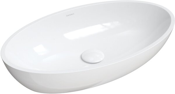 Omnires M+ lavoar 60x35 cm ovale de blat alb luciu SIENALUNBP