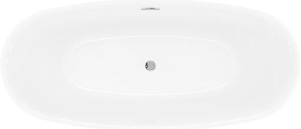 Mexen Luvo Slim, cadă de baie independentă 170 × 75 cm, alb lucios, preaplin cromat, 52801707500-01