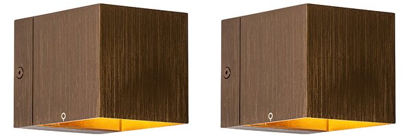 Set de 2 aplice inteligente bronz închis 8 cm cu WiFi G9 - Transfer