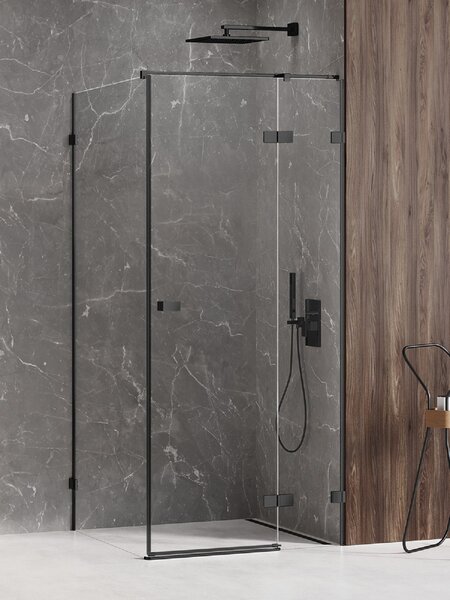 New Trendy Avexa Black cabină de duș 120x100 cm dreptunghiular negru mat/sticlă transparentă EXK-1595