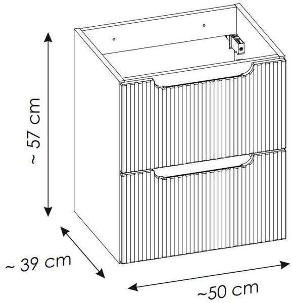 Comad Nova Coast Evoke dulap 50x39x57 cm sub chiuveta pe perete stejar NOVA COAST EVOKE 82-50-40-2S