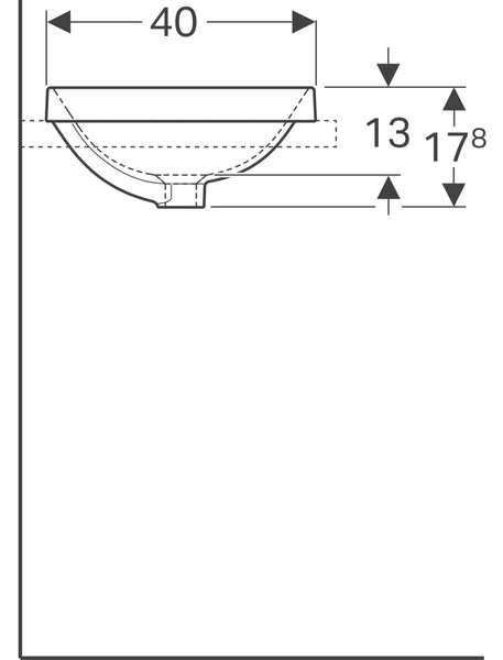 Geberit Variform lavoar 60x40 cm ovale încastrat alb luciu 500.728.01.2
