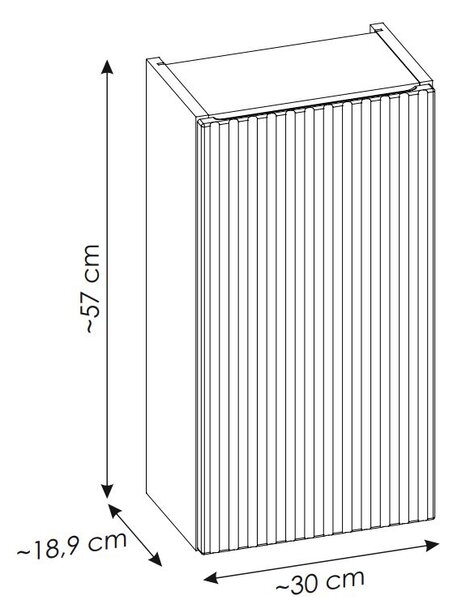 Comad Nova Coast Evoke dulap 30x18.9x57 cm laterala pe perete stejar NOVA COAST EVOKE 83-30-1D