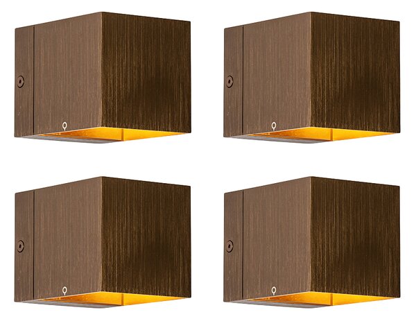 Set de 4 lămpi de perete inteligente bronz închis 8 cm inclusiv Wifi G9 - Transfer
