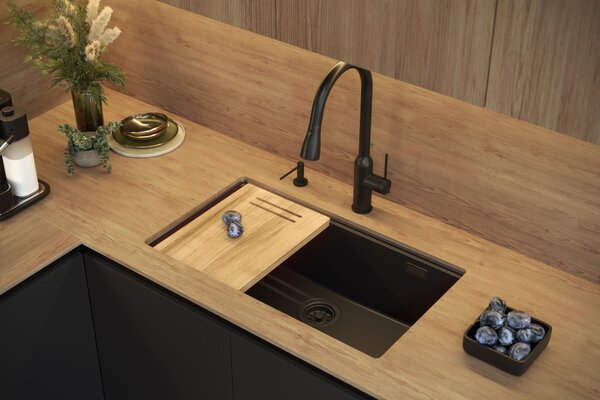 Quadron Logan chiuveta graniteq 55x46 cm negru HCQL5646U7-BLM_U