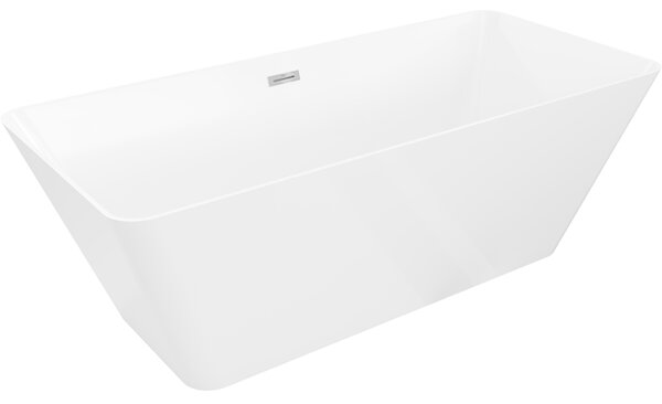 Cadă de baie independentă Mexen Velo Slim 170 × 75 cm, alb lucios, preaplin cromat, 52811707500-01