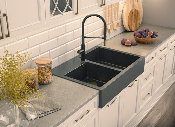 Quadron Bill chiuveta graniteq 90x62 cm negru HCQB9062U8_BS