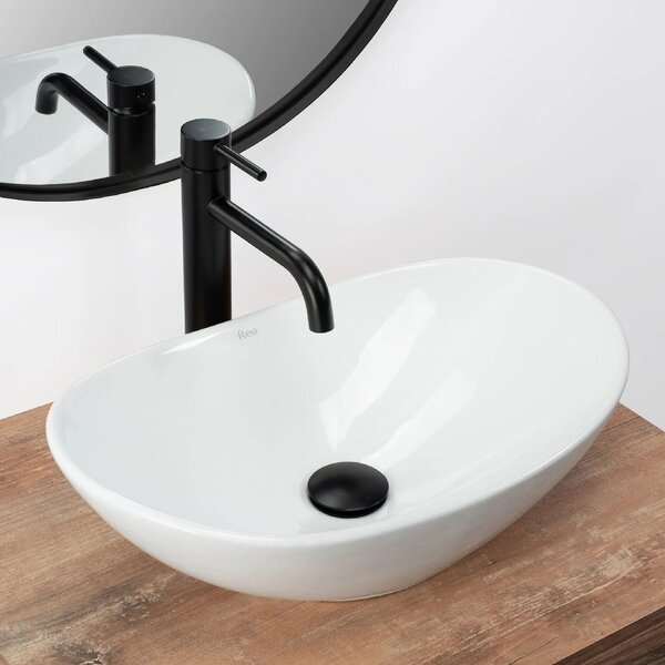 Rea Royal lavoar 48x30.5 cm ovale de blat alb luciu REA-U6507