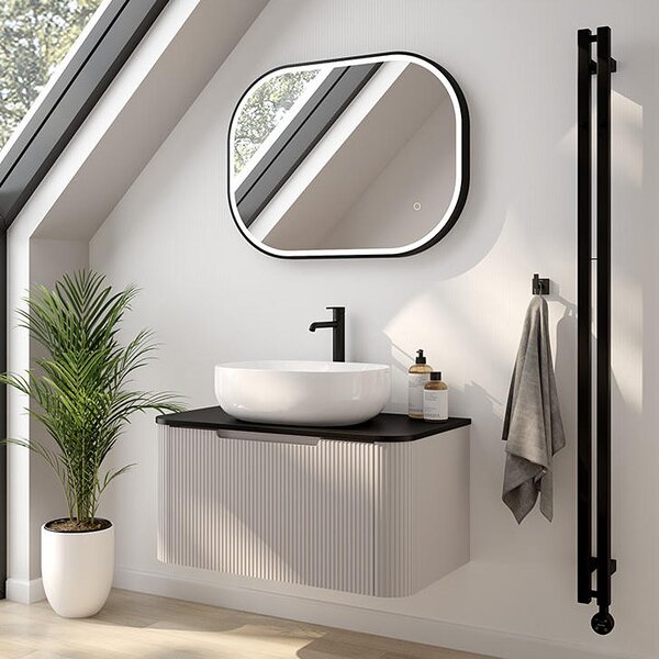 Oltens Stang (s) calorifer de baie decorativ 180x23 cm negru mat 55026300