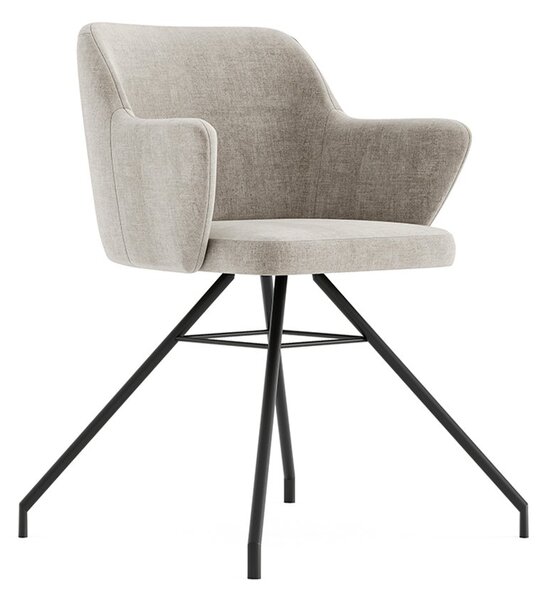 Fotoliu lemn masiv rotativ Spinner tapițat, 64 × 54 × 86 cm