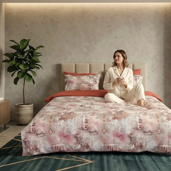Lenjerie de pat Cotton Pro 100% bumbac – imprimare digitală (Dusty Kilim) - RALEX PUCIOASA