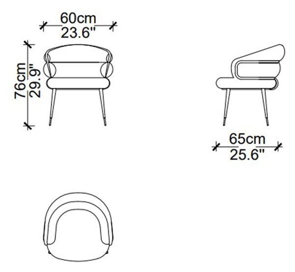 Scaun lemn masiv Viera dining, 60 × 65 × 78 cm