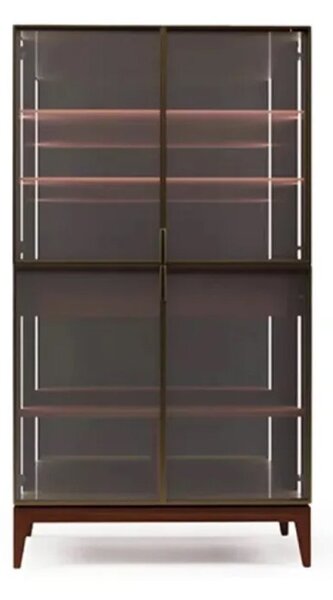 Vitrină lemn masiv Capella, 100 × 50 × 180 cm