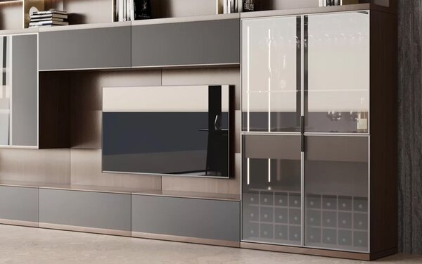 Unitate TV lemn masiv Capella, 480 × 51 × 224 cm