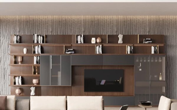 Unitate TV lemn masiv Capella, 480 × 51 × 224 cm