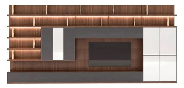 Unitate TV lemn masiv Capella, 480 × 51 × 224 cm