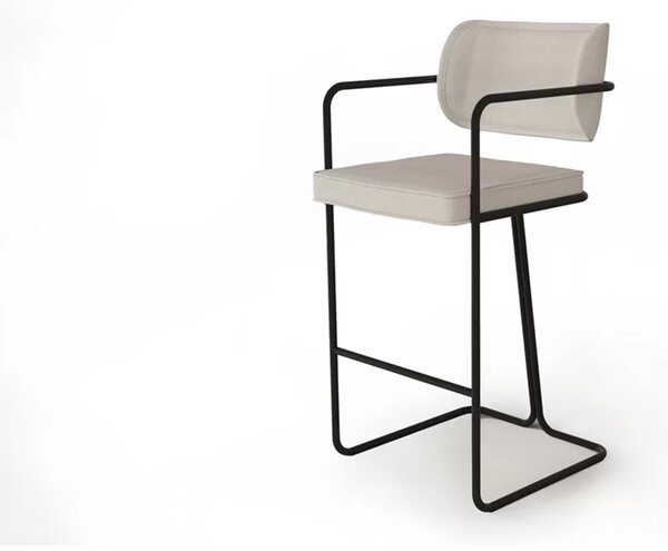 Scaun lemn masiv de bar Giallo, 52 × 57 × 109 cm