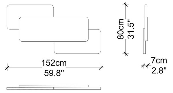 Oglindă lemn masiv decorativă Nova 152 × 80 cm