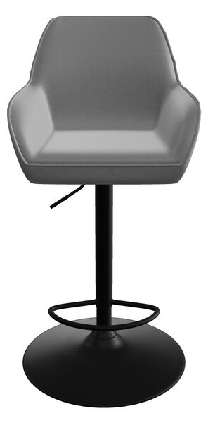 Scaun bar H103, gri - Bluvel 14/negru, stofa catifelata/otel, 55x55x92