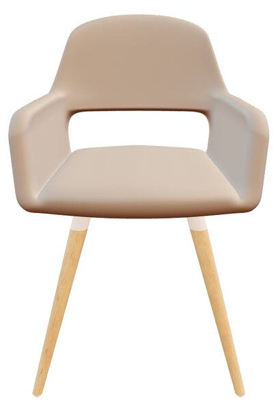 Scaun K283, bej/stejar, stofa clasica/lemn, 56X56X80 CM