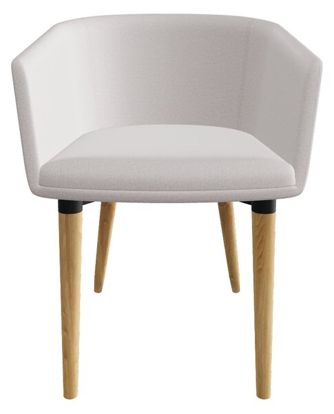 Scaun tapitat living K266, bej/stejar, stofa clasica/lemn, 56X56X72 CM