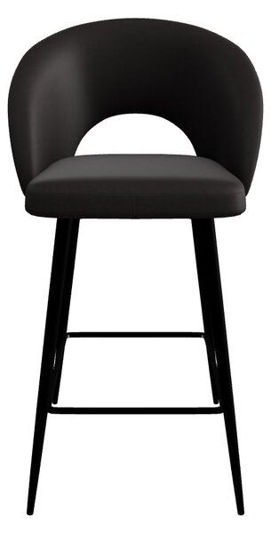 Scaun bar 65 cm H96, negru - HLR 66, stofa catifelata/otel