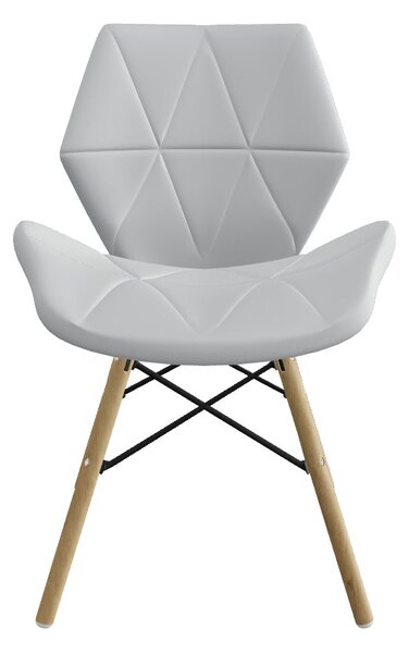 Scaune living K281, alb/stejar, piele ecologica/lemn, 48X51X74 CM