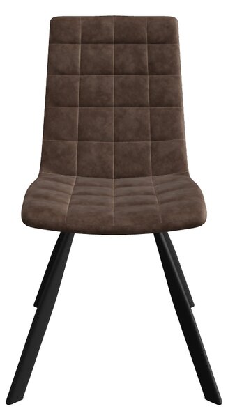 Scaun tapitat K280, maro/negru, piele ecologica/metal, 44x46x91 cm