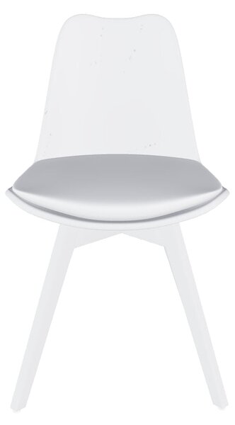 Scaun bucatarie K245, alb/transparent, piele ecologica/policarbonat, 4