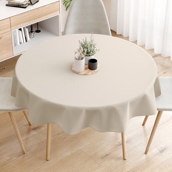 Goldea față de masă 100% bumbac latte - rotundă Ø 120 cm