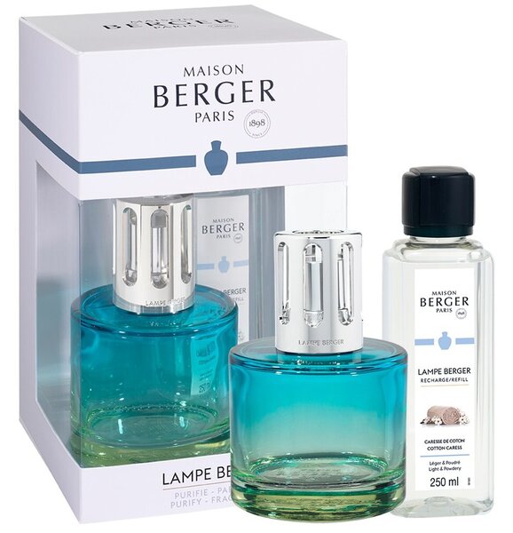 Set Maison Berger lampa catalitica Pure Blue-Nude cu parfum Caresse de Coton